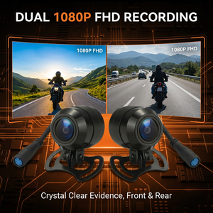 Dash Cam per Moto Brevettata, Doppia Telecamera 2K+1080P FHD, DVR per Motocicletta IP67 Impermeabile, Telecamera Anteriore e Posteriore con Snapshot a Un Tasto, WiFi Remoto - Product Image 4