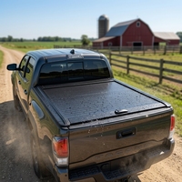 Couverture de benne de camion professionnelle en aluminium à glissière à une main avec LED intégrées, compatible avec Navara D40 D23 Ranger F150, tonneau rétractable de 5 pieds