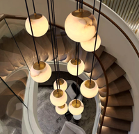 Lustre en albâtre de luxe pour hôtel et escalier APCITL, lustre simple en marbre APCITL, lustre en albâtre