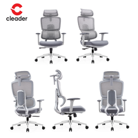 Fauteuil de bureau pivotant de style moderne avec base inclinable et accoudoirs réglables en hauteur, chaise de bureau ergonomique en maille réglable