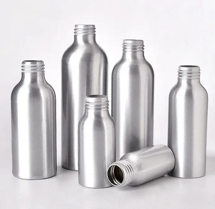Botella de aluminio para cosméticos, espray, 30ml, 50ml, 100ml, 120ml, 250ml