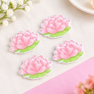 Lindas pegatinas de resina de dibujos animados, calcomanías de PVC impermeables con diseños de biberón, chupete, flor de loto, concha y hojas. - Product Image 2