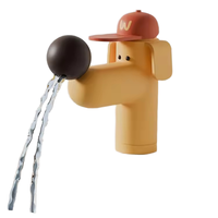 Robinet de lavabo en acier inoxydable en forme de chien de dessin animé, design animal créatif, robinet de lavabo pour enfants, vente en gros OEM
