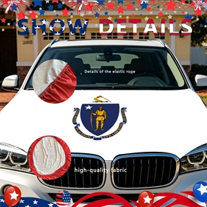 High Quality Elastic Car Hood Flag for USA Massachusetts Vehicles Custom Car Flag Football Game Day Bonnet Flag Banner Outdoor - Product Image 4