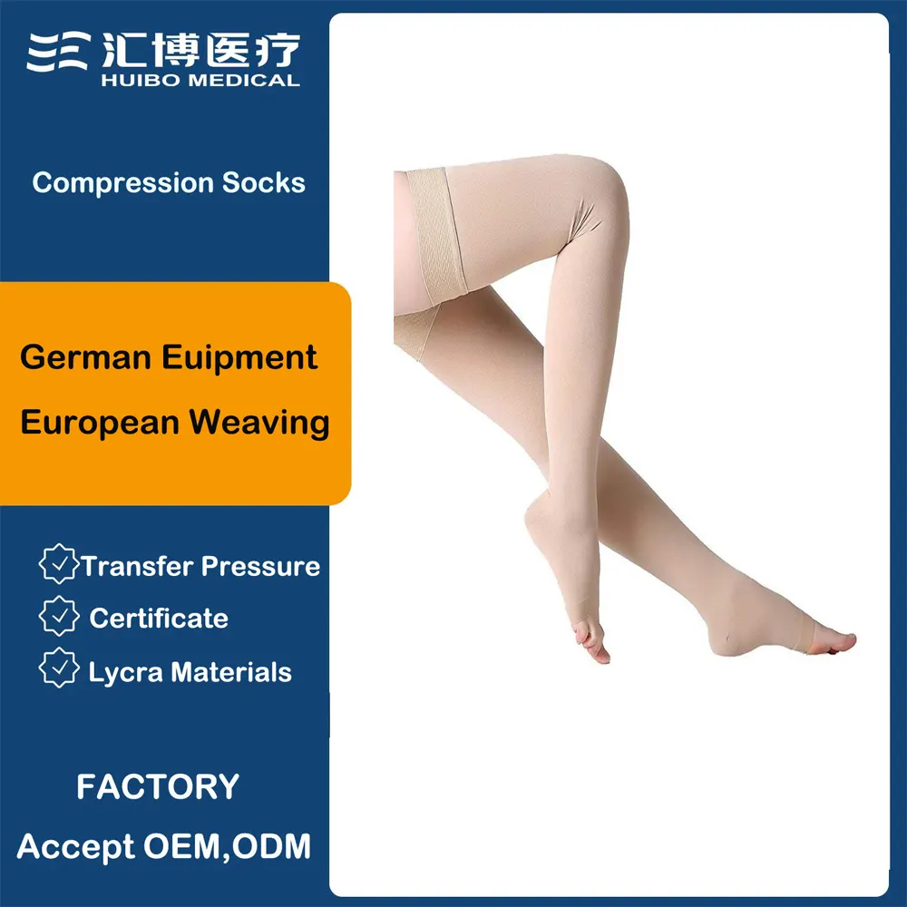 Chaussettes hautes de cuisse anti-embolie par compression de qualité médicale Chaussettes en coton personnalisées