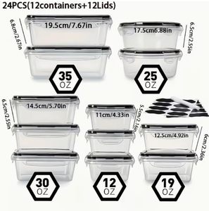 BPA-Free PP Airtight Reusable Stackable <b>Food</b> Storage Container Fridge/Microwave/Dishwasher Safe for Meal Prep Camping Organizers - Product Image 3
