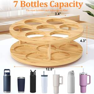 Organizador de Botellas de Agua para Vaso Stanley de 40 oz con Asa, Soporte Giratorio de Bambú para Vasos Stanley y Simple Modern - Product Image 2