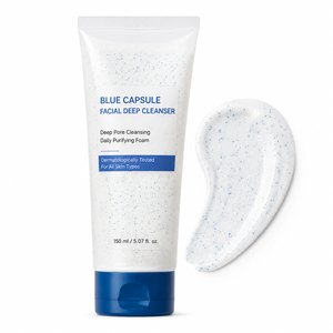 Crema Facial Orgánica Suave con AHA BHA PHA <span class=keywords><strong>para</strong></span> una Limpieza Profunda <span class=keywords><strong>de</strong></span> los Poros, Eliminación <span class=keywords><strong>de</strong></span> Puntos Negros, <span class=keywords><strong>Limpiador</strong></span> Facial en Cápsulas Azules - Product Image 1