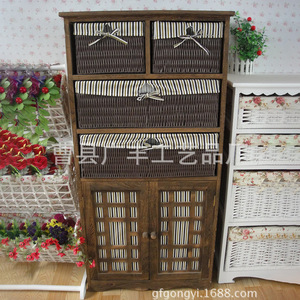 Armoire de rangement à tiroirs en bois de Paulownia, marron, rectangulaire, sur pied, organisateur de vêtements, meuble en bois massif - Product Image 1