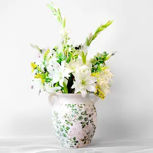 European Style Table Decoration Vase Retro Double Ear Flower Vessel For Home Decor Flower Luxury Wedding Custom