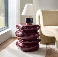 Table basse Idao, design de qualité supérieure, fabrication artisanale, courbes fluides organiques, meubles d'appoint pour salon, couleur crème, inspirée de la sculpture