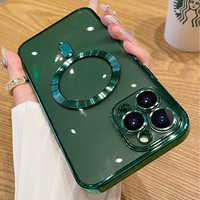 Étui de téléphone personnalisé en TPU transparent antichoc avec charge magnétique sans fil de luxe pour iPhone 13 14 Pro Max, coques de téléphone portable