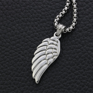 Chanteur rap étudiant coiffeur discothèque hip-hop ailes plume pendentif Taige bijoux hommes et femmes colliers pull chai - Product Image 2