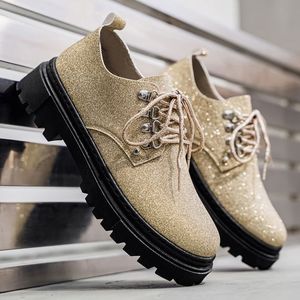 Chaussures en cuir scintillantes pour hommes, nouvelle collection printemps-automne 2026, résistantes <span class=keywords><strong>à</strong></span> l'usure, <span class=keywords><strong>à</strong></span> semelle épaisse, style britannique - Product Image 1