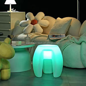 RGB LED متوهجة بار كرسي ملهى ليلي محمول شحن USB مقاوم للماء حديث أثاث مثلث بلاستيكي خارجي - Product Image 3