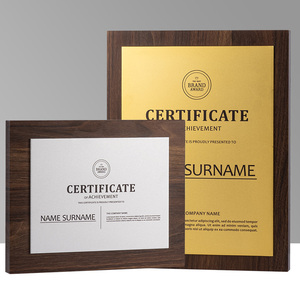 Medaglia di legno all'ingrosso della fabbrica targa personalizzata fatta su misura noce nera in legno massiccio medaglia autorizzazione certificato di nomina - Product Image 2