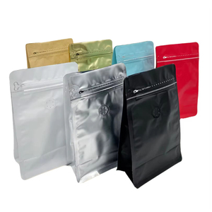 Bolsa de Café Horizontal Cuadrada de Fondo Plano con Sellado de Ocho Lados, Válvula Unidireccional y Cierre de Cremallera - Product Image 3