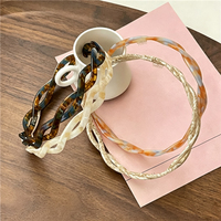 Jachon Elegant New Acetate Cross Twist Design Simple Thin Headband Hair-Pressing Headwear untuk Wanita Aksesoris Rambut dengan Gigi Jepit