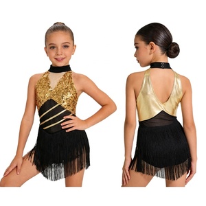 Trajes <span class=keywords><strong>de</strong></span> Baile Latino Cha-Cha Salsa para Niñas <span class=keywords><strong>de</strong></span> 6 a 16 Años, Leotardo Metálico para Competencias, Actuaciones <span class=keywords><strong>en</strong></span> Escenario y <span class=keywords><strong>Clases</strong></span> <span class=keywords><strong>de</strong></span> Baile - Product Image 2