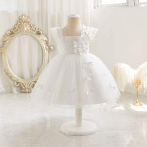 Vestidos Brancos de Festa com Renda para Crianças, Roupas de Aniversário para Meninas, Vestidos de Batismo para Bebês - Product Image 2