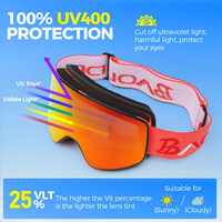 Masques de ski anti-UV personnalisables pour les sports de plein air avec cadre magnétique durable