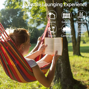 आउटडोर शिविर कैनवास ट्री हथौड़ा पोर्टेबल यात्रा हैममॉक बिस्तर - Product Image 6