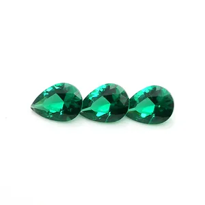Shinning Green Gemstone Synthetic Pear Cut Green Spinel