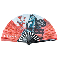 Ventilador de baile Clack grande de bambú de 13 pulgadas de alta calidad, abanicos de mano plegables con logotipo personalizado pintados para boda, ruido fuerte personalizado