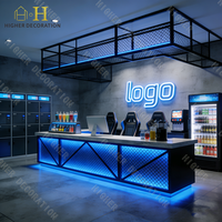 Comptoir de bar élégant et ergonomique pour café, internet et jeux, avec mobilier de bar inclus
