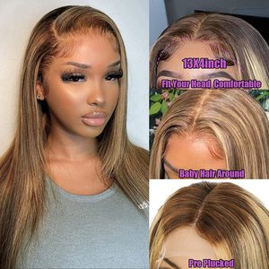 Perruque Lace Front 13*<span class=keywords><strong>6</strong></span> Transparente Sans Colle Cheveux Naturels Humains 360, Perruque Brésilienne Vierge Lisse Full HD - Product Image 2