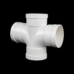 מחיר הסיטונאי פלסטיק upvc ציפוי פלסטיק לבן 4 דרך טי pvc אביזרי ניקוז - Product Image 4