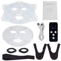 Masque facial LED à lumière rouge de qualité supérieure, portable, pour les soins quotidiens de la peau, avec source d'alimentation rechargeable