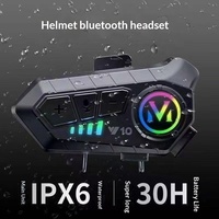 Casque de moto avec interphone vidéo, radio FM, étanche et anti-bruit, longue autonomie de la batterie.
