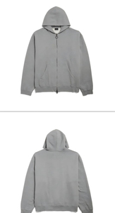 เสื้อฮู้ดโอเวอร์ไซส์แบบซิปเต็มตัว สีเทาเฮเธอร์ ทรงหลวม เปิดด้านหน้า สไตล์สตรีทแวร์ เสื้อคลุมแบบไม่มีลาย  รับสกรีนโลโก้ - Product Image 6