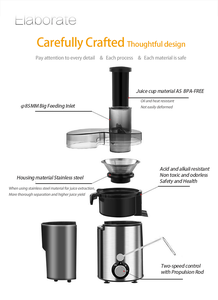 YUEKON presse-agrumes lent Portable électrique <span class=keywords><strong>jus</strong></span> frais presse-agrumes <span class=keywords><strong>extracteur</strong></span> Machine Mini fruits Orange plastique acier inoxydable 250W - Product Image 4