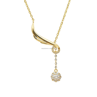 Collier pendentif populaire en or véritable 14K, bijoux Moissanite, cadeau pour femmes, collier en or jaune AU585, or chinois