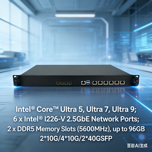Serveur Pare-feu 1U Ultra 5-225H DR5 6 avec 2.5G LAN et prise en charge Pfsense, compatible 2*10G/4*10G/2*40G - Product Image 4