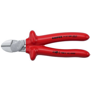 KNIPEX 74 07 200 Cortador de diafragmas de alta resistencia con aislamiento por inmersión, cromado y probado por VDE, 200 mm - Product Image 1