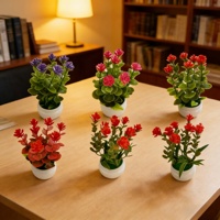 Heiß begehrtes Set aus künstlichen Eukalyptus-Topfpflanzen aus Kunststoff – mehrteilig, immergrün, hochrealistisch, für Tisch und Schreibtisch, Heimdekoration