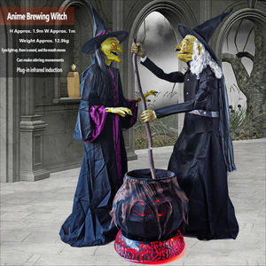 Accesorio Interactivo de Bruja Grande para Halloween con Ojos Brillantes y Sonido para Casa Embrujada y Parque de Atracciones - Product Image 4