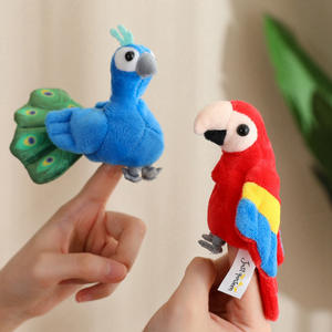 Jouet en peluche apaisant pour l'éducation précoce des enfants, petite taille 9 cm, oiseaux, animaux marins, marionnettes à doigts - Product Image 3