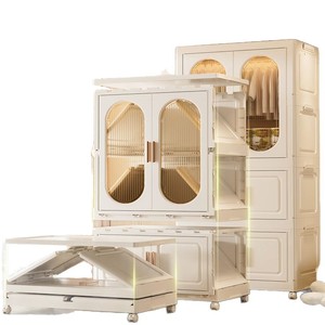 Foldable <b>Plastic</b> Storage Cabinet For Clothing Bedroom Kids Organizer Standing Type Rectangle - Product Image 5