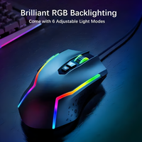 Souris de jeu optique programmable à 7 touches, sans fil et filaire, de haute qualité, OEM, éclairage, vente en gros, chroma RGB, 7200 DPI