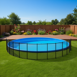 Valla para Piscina de 4 Pies x 12 Pies, Redonda, Negra, Diseño Enterrado, Construcción Metálica de Seguridad para Exteriores - Product Image 2