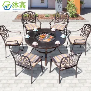 Mesas y sillas de hierro para jardín, patio, terraza, ocio, mesas