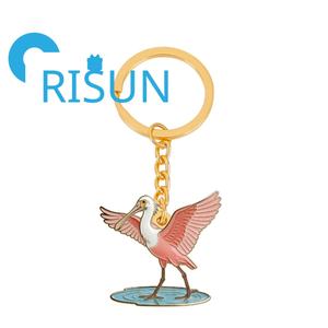 Llavero de Metal Esmaltado con Diseño 3D de Ave Marina, Espejuelo Rojo Americano, Regalo para Amantes de <span class=keywords><strong>las</strong></span> Aves, Venta al Por Mayor Personalizada - Product Image 3