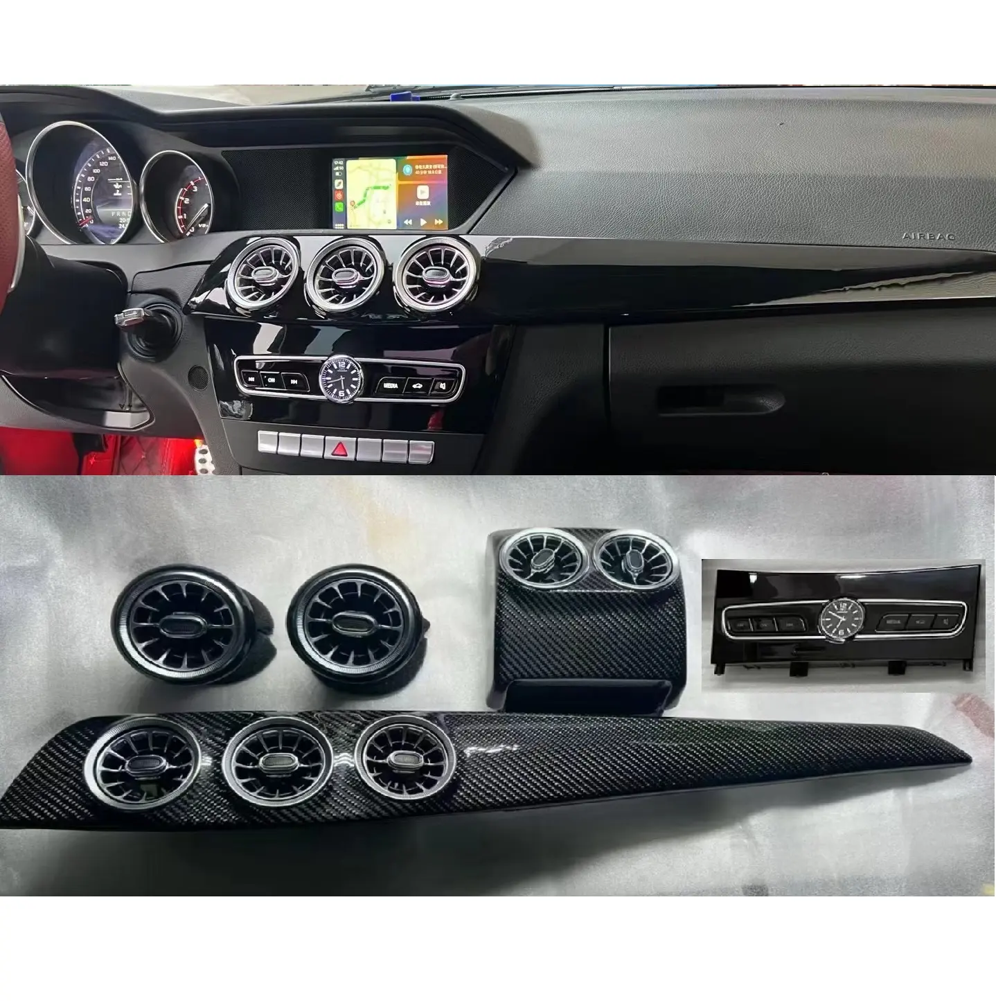 Аксессуары для внутренней панели турбины для Mercedes Benz C Class W204 2011 - 2014 внутренней центральной консоли