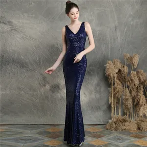16283 # sequins evening dress long banquet, fish tail elegant celebrity party hosted the annual meeting