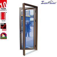 AS2047 NFRC-Puerta doble abatible de aluminio, estándar, con rejilla