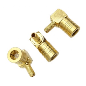 Adaptateur de prise femelle SMB à angle droit pour radio XM, connecteur SMB en laiton plaqué or 50 Ohm Nickel Gold CN JIA 1.5 Rg58 pour Sirius - Product Image 1